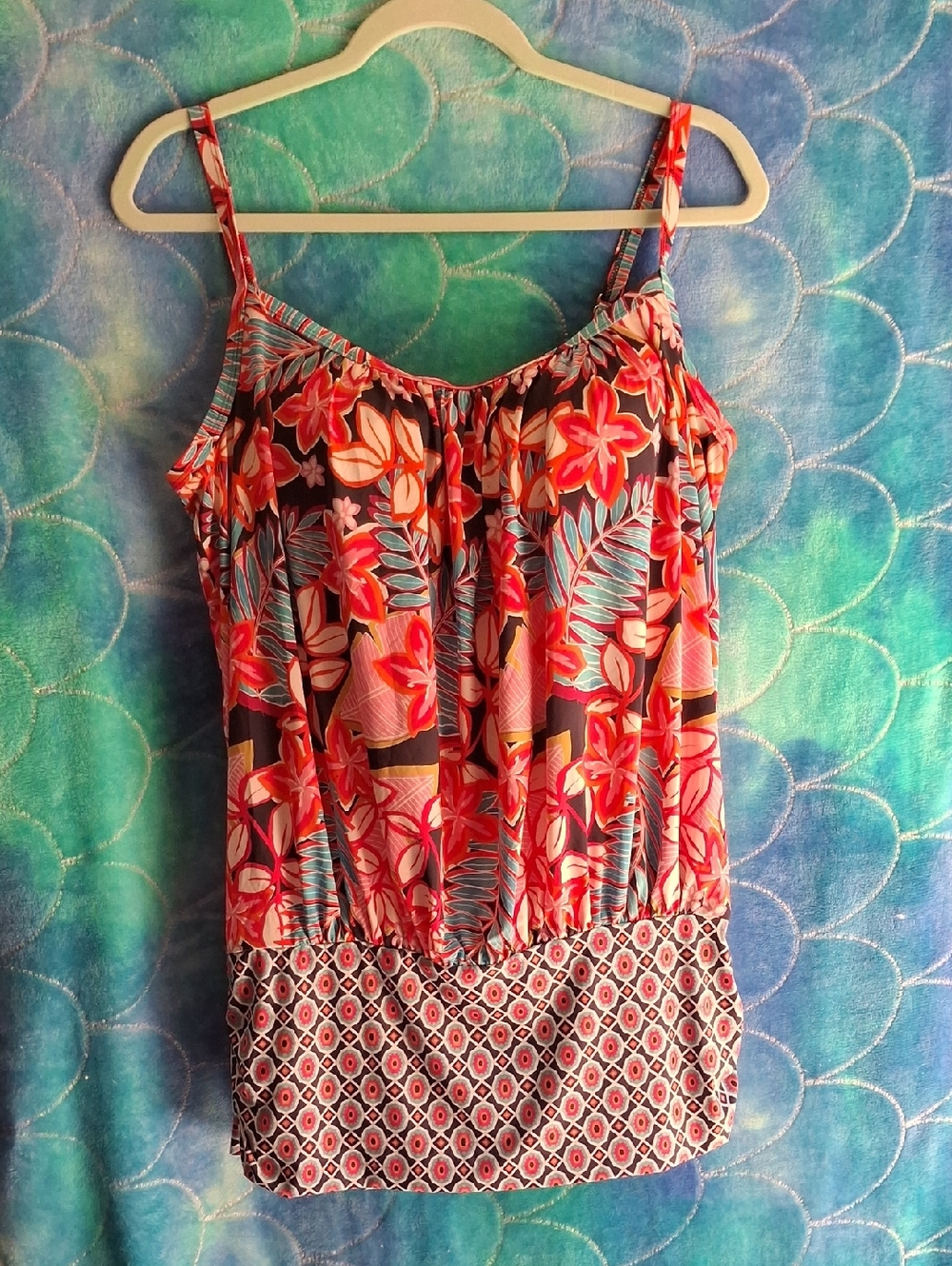 Swimsuits For All Red Floral Tankini Top
